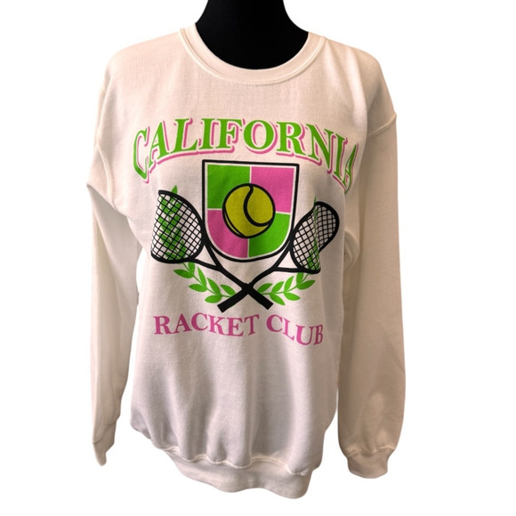 NEW Philcos Women's White California Racket Club Graphic T-Shirt Size S - Picture 2 of 3